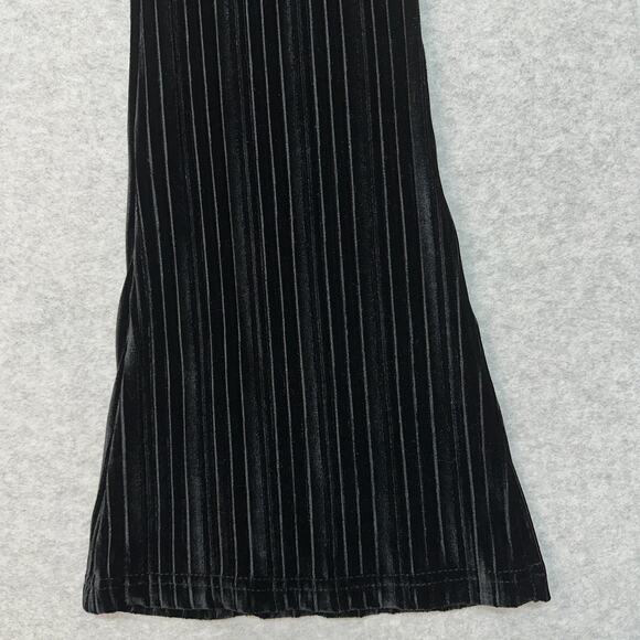 Wild Fable Pants WMNS S Black Velvet Velour Pleated High Waist Flared Pull On - Picture 3 of 11